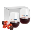 Stemless Wine Glasses with Chocolate Truffles