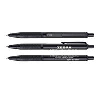 Zebra Black Brass Retractable Gel Pen with Rubber Grip & 0.7mm... from ASI...