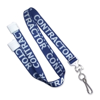 5/8" Pre-Printed "Contractor" Lanyard with Swivel Hook