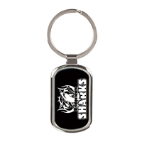 Black Laserable Metal Rectangle Keychain