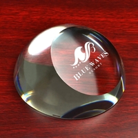 Slanted crystal glass magnifier paperweight offers a hands-free design.......
