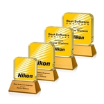 Flamborough VividPrint™ Award on Base - Amber