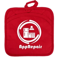 Neoprene pot holder with cotton front pocket, cotton padding inside, and......