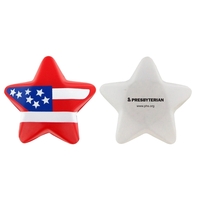 Stress Reliever in shape of Star with USA Flag on it.... from ASI 74779 O & S...