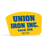 Curved Rectangle White Reflective Hard Hat Decal (2"x3")