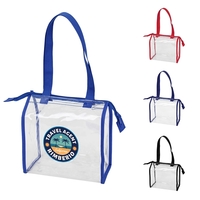 9" x 9.5" x 4.5" clear PVC tote bag with 1"... from ASI 37980 Bagworld