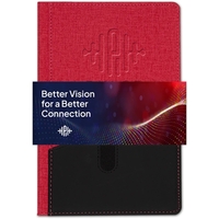 5.5" x 8.5" textured hard bound covers w/ front pocket, blind... from ASI...