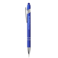 Ballpoint pen with aluminum barrel, rubber coating, chrome trim, and...