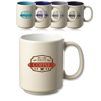 13 oz. two-tone ceramic mug with matte outer finish and easy... from ASI...