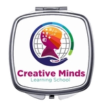 Square Stainless Steel & Glass Folding Travel Pocket Mirror