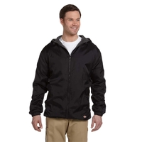 Dickies men's fleece-lined hooded nylon jacket with full zip and...