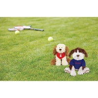Stuffed brown and white toy dog, 9.5".... from ASI 93990 IMAGEN Brands