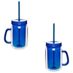 Double Wall Insulation Mason Jar with Handle, 17 oz.