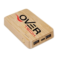 Eden Bamboo Wireless Power Bank 5,000mAh. Eco Friendly with Dual Charge......
