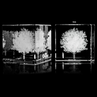 3D Crystal Cube Award Paperweight - Custom Imprint