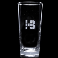 16 oz square highball barware custom etched product. Available in clear......