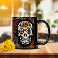 A Black 11 oz USA-made full-color sublimated ceramic mug.... from ASI 61966...