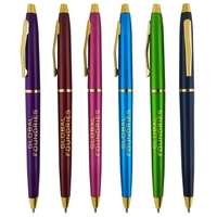 Twist-action ballpoint pen with metallic gold accents.... from ASI 90859...