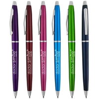 Twist-action ballpoint pen featuring metallic silver accents.... from ASI...