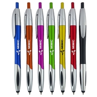 Custom click-action ballpoint pen is designed with a handy stylus tip... from...