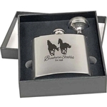 6 oz Stainless Steel Flask Gift Set