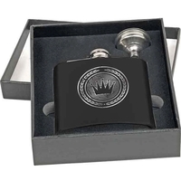 6 oz Black Stainless Steel Flask Gift Set