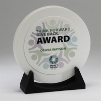 Classic round, upright award with stand. Available in two sizes.... from ASI...