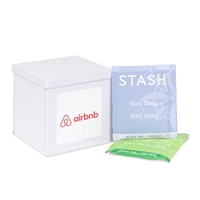 White canister filled with tea assortment.... from ASI 44900 NC Custom...