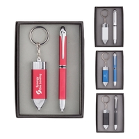 LED Stylus Ballpoint and Keychain Set