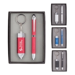 LED Stylus Ballpoint and Keychain Set