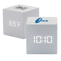 Cube Clock with brushed metallic appearance.... from ASI 46755 Cosmo Promos