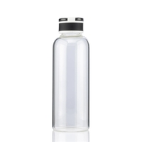 18 ounce shatter resistant glass bottle with hydration markers and...