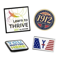 Metal lapel pin with 3D textured print in assorted sizes and... from ASI...