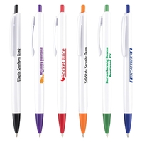 Plastic Pen - White barrel, colored tip and plunger... from ASI 44368 ZZ...