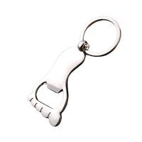 Foot shape metal keychain plus laser engraving on 1 location... from ASI...