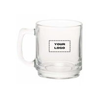 9 oz. Clear glass coffee mugs plus 1 color silkscreen imprint... from ASI...