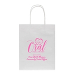 J- Fold White Kraft Shopping Bag