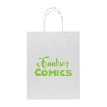 J- Fold White Kraft Shopping Bag