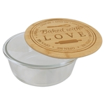 44 oz. Round Glass Container with Bamboo Lid