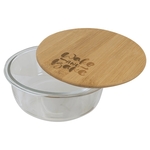 32 oz. Round Glass Container with Bamboo Lid