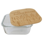 37 oz. Square Glass Container with Bamboo Lid