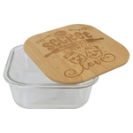 27 oz. Square Glass Container with Bamboo Lid