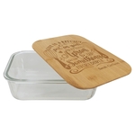 50 oz. Rectangle Glass Container with Bamboo Lid