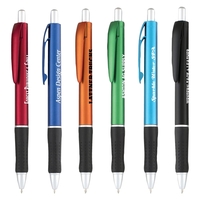 Plastic Metallic colored ballpoint pen with plunger action mechanism.... from...