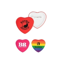 2" heart shaped button with safety pin backing.... from ASI 98360 WOWLine /...