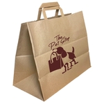 Kraft Natural Flat Handle Bag With One Color Printing