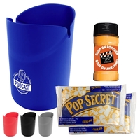 Popcorn kit with a silicone container, two microwaveable bags of popcorn,......