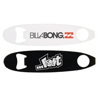 Stainless steel surfboard-style bottle opener with 1 color silkscreen imprint...