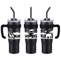 40 oz Travel Mug with Straw and Removable Handle