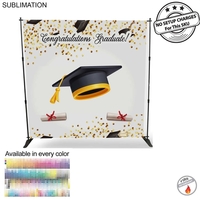 Graduation Ceremony 8' Backdrop, Media Wall, with Full Color Graphics,...